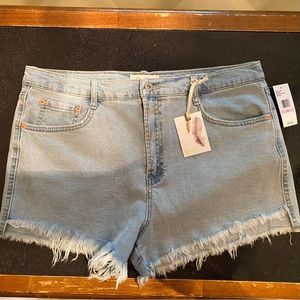 Jessica Simpson High Waist Denim Shorts Size 32 NWT